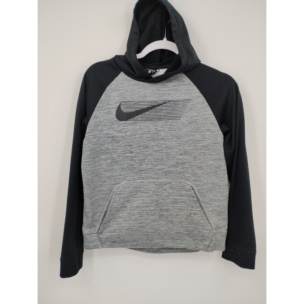 Nike Kids Gray and Black Hooded Sweatshirt